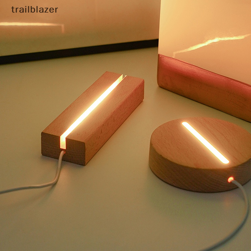 Đế Đèn led 3d Bằng Gỗ Trơn Trang Trí Phòng Khách Mới