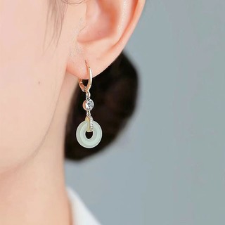 Khuyên Tai Dáng Dài Có Khóa An Toàn Thiết Kế Cung Điện Trung Hoa Đơn Giản Phong Cách retro Mới