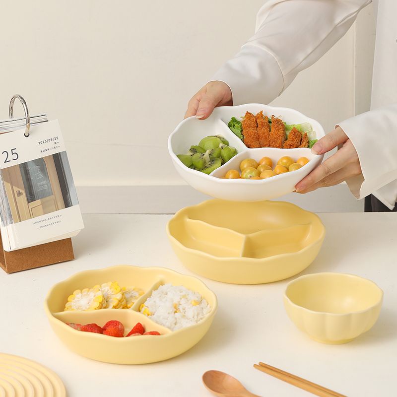 Khay sứ chia ngăn 211, hộp cơm Bento, hộp bảo quản tươi, đĩa ăn cho một người