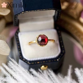 ♥ Nhẫn carnelian Tự Nhiên Có Thể Điều Chỉnh Phong Cách Hoàng Gia Cổ Điển Cho Nữ