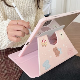 Ốp lưng họa tiết gấu trúc và nơ Acrylic cứng Tương thích với Mini6 Mini7 iPad5 6 7 8 9 10th 11th a16 Air11 Air2 Air13 Air4 Air5 10.9 "Pro10.5 Pro11 13 Pro12,9 2018 Bao da