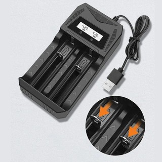 Bộ sạc pin Lithium FURNICLICK 18650, sạc nhanh USB, đế sạc pin LCD 1/2 khe đa năng