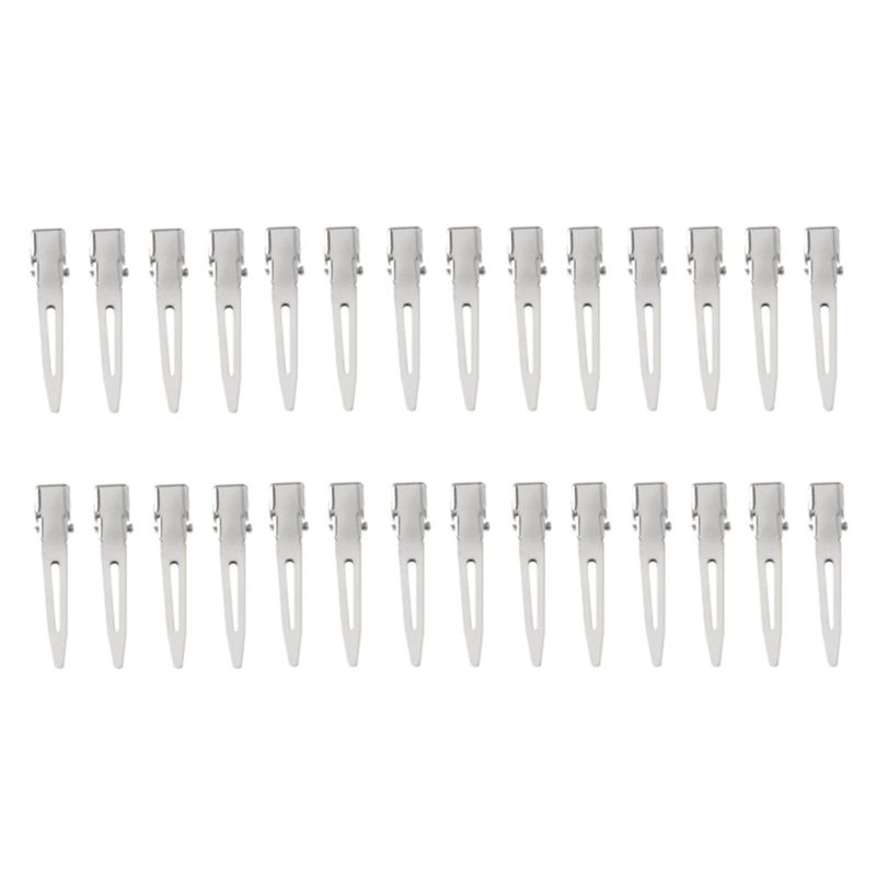 Wellb 24 Chiếc Đơn Prong Curl Mỏ Vịt Kẹp Tóc Bạc Chia Cá Sấu Kẹp Tóc