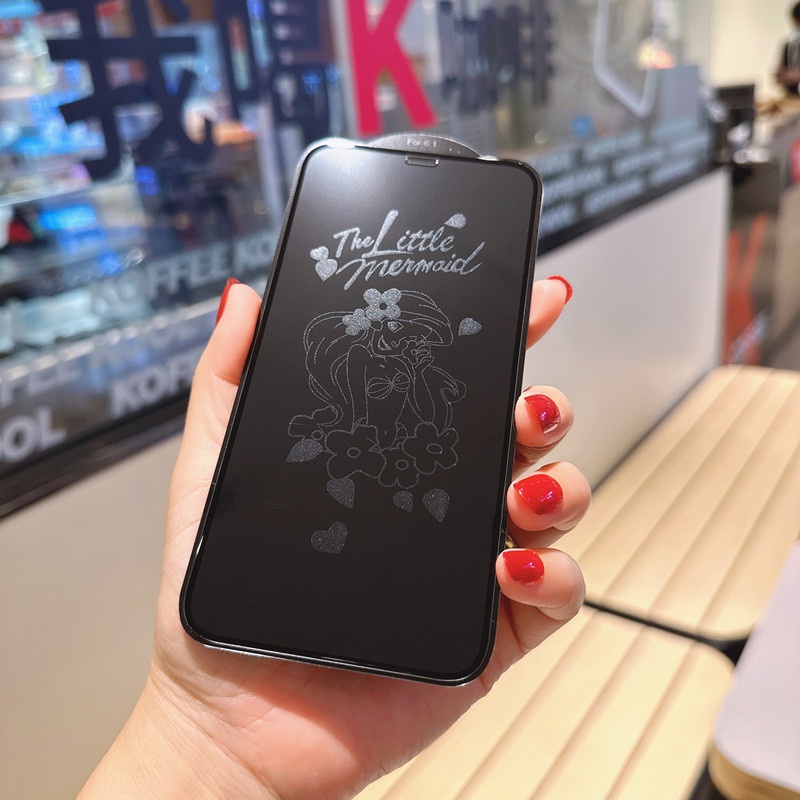 IPhone Kính Cường Lực Bảo Vệ Màn Hình Full BÌA Cho iPhone 16 15 pro max plus e iPhone16 16e iPhone15 Bảo Vệ Toàn Diện Hoạt Hình 6D Shadow