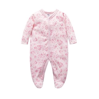 Bộ Đồ Ngủ Liền Thân Bằng Cotton Tay Dài Thời Trang Xuân Thu Dành Cho Bé