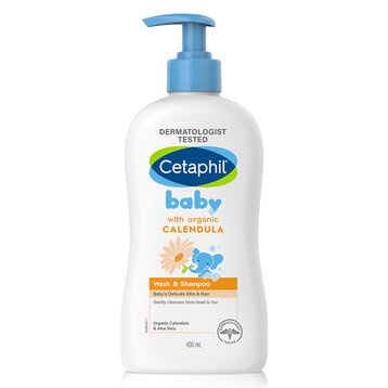 Sữa Tắm Gội Cho Bé Cetaphil Baby Wash & Shampoo - Sữa Tắm Em Bé Tibong Store Với Hoa Cúc Hữu Cơ Organic Calendula 400ml