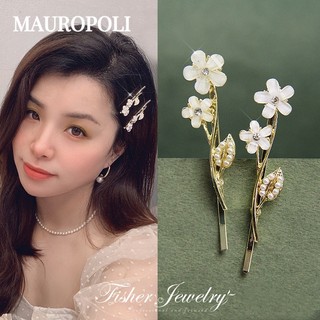Mauropoli Kẹp Tóc Hợp Kim Hoa Ngọc Trai Nữ Sườn Xám, Kẹp Bên, Sẵn Sàng