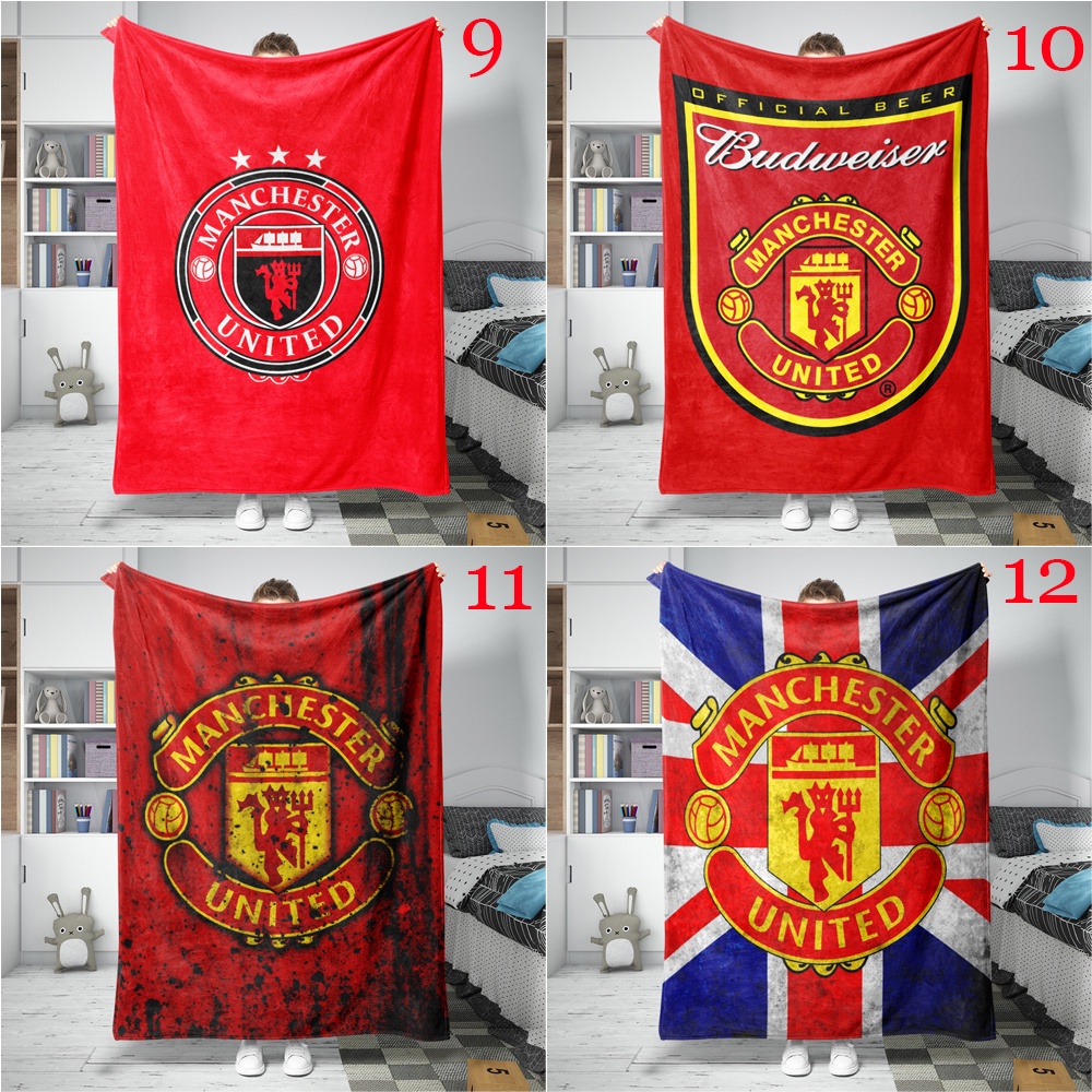 Chăn Flannel In Logo Manchester United FC Dùng Làm Quà Tặng Tốt Nhất