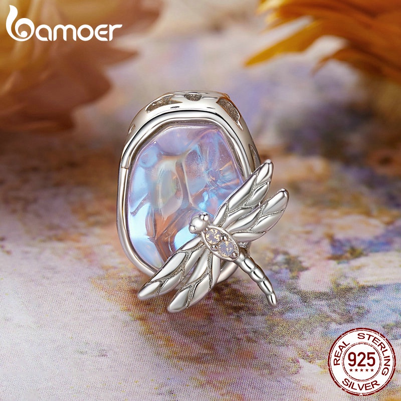 Mặt dây chuyền bạc 925 BAMOER hình chuồn chuồn / bướm xinh xắn