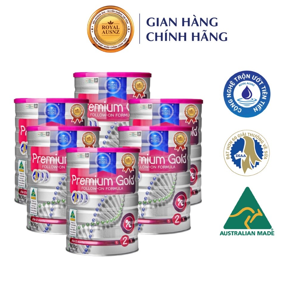 Ảnh Combo 6 Hộp Sữa Hoàng Gia Úc ROYAL AUSNZ Premium Gold 2 Hộp 900g 1