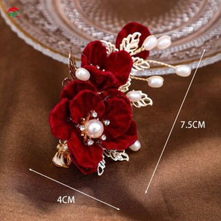 Kẹp Tóc Hoa Trang Sức Tóc Cưới Cô Dâu Kẹp Tóc Với Kim Cương Giả