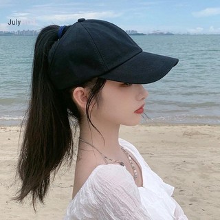 Julyhot Chữ Màu Trơn Cao Đuôi Ngựa Bóng Chày Nữ Thể Thao Golf Quần Vợt Tóc Cao Bun Nón Massivedeals
