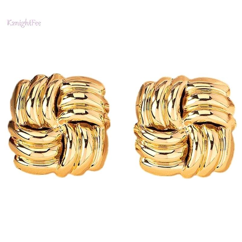 K2nightfee 1 Cặp Tính Khí Họa Tiết Vuông Xu Hướng Cá Tính Thời Trang Nữ Bông Tai Dự Tiệc Đơn Giản Quà Tặng Trang Sức Phụ Kiện Tinh Tế VN