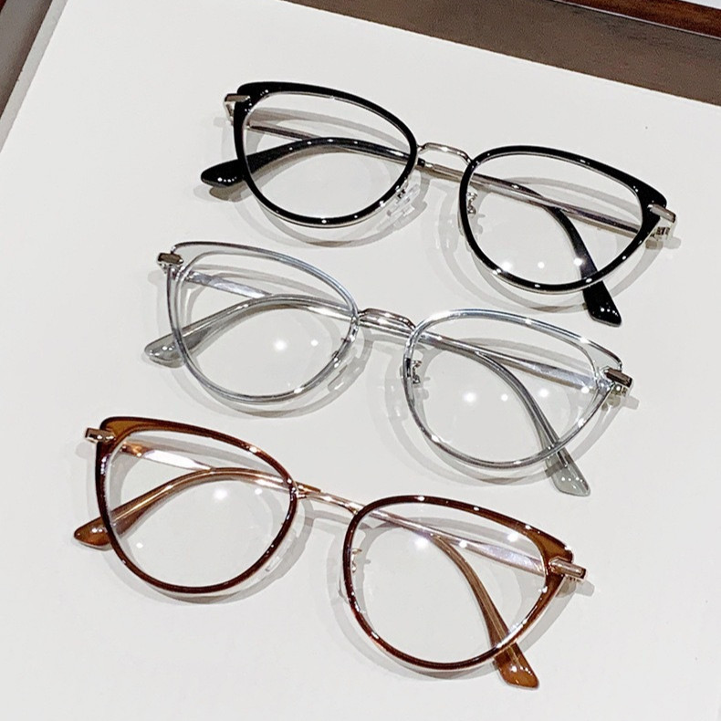 Chặn ánh sáng xanh Ống kính có thể thay thế Kính máy tính Khung kim loại nửa Unisex Chống bức xạ | BigBuy360 - bigbuy360.vn