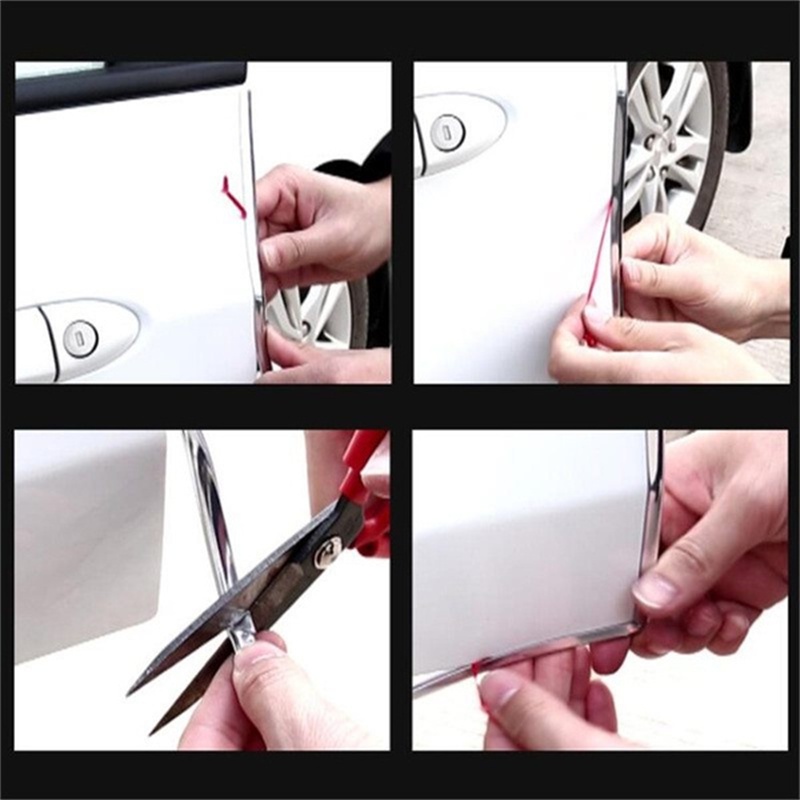Cuộn Dây Mạ chrome 6m Hình Chữ u Dùng Trang Trí Viền Cửa / Lỗ Thông Gió Xe Hơi sedan