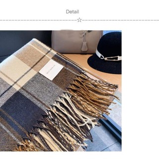 Khăn pashmina kẻ sọc mùa đông, dày mềm mại, họa tiết thanh lịch