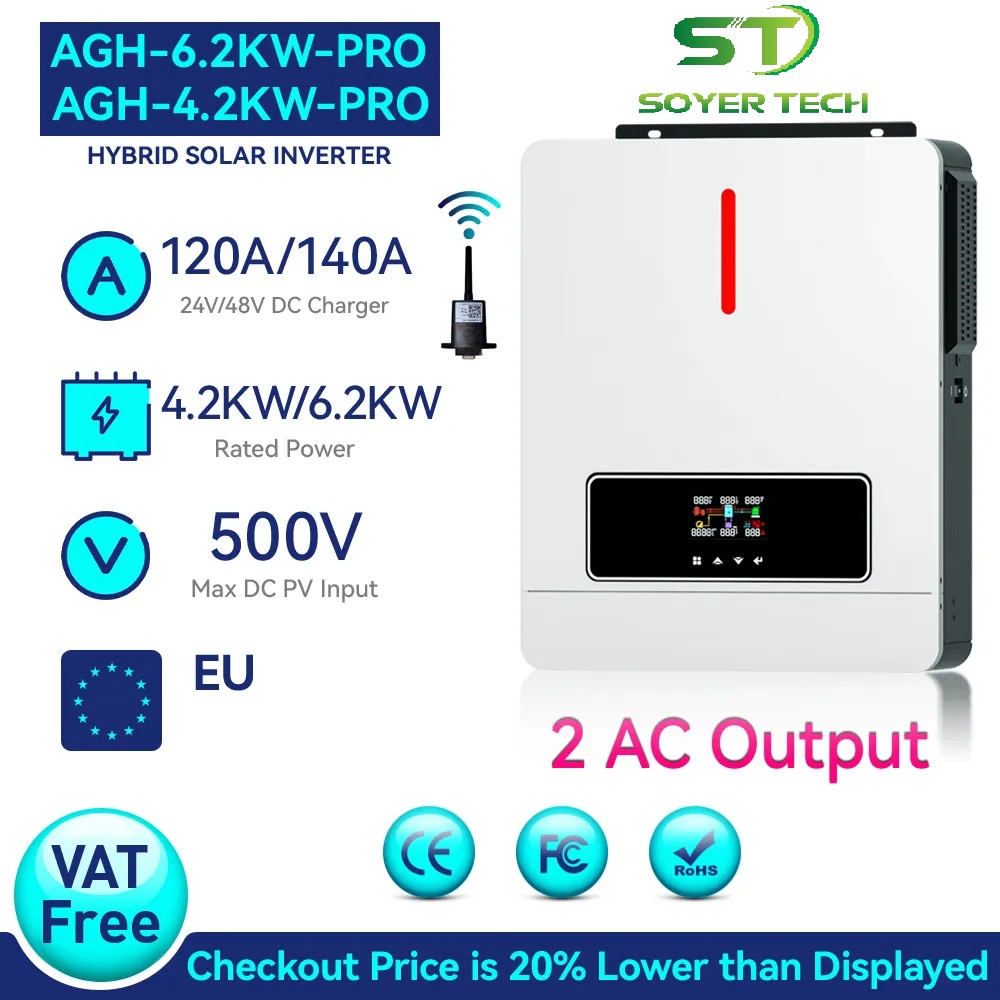 Hybrid inverter 4200W 24V ON-Off-Grid Inverter có lưu trữ 120A MPPT-PV ...
