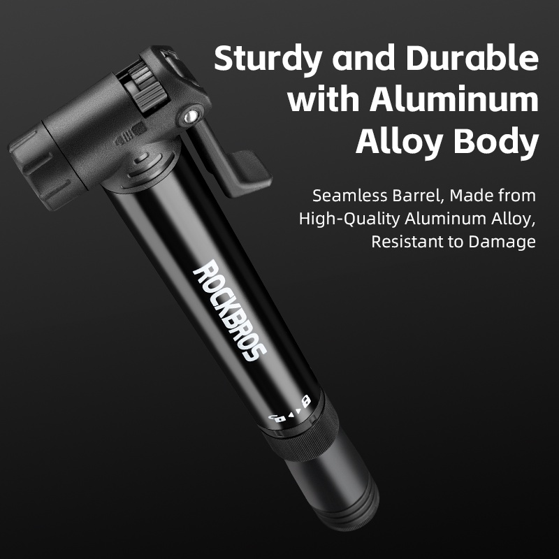 ROCKBROS Máy Bơm Không Khí Với Ratchet Dụng Cụ Xe Đạp Lốp Máy Bơm Hơi Hợp Kim Nhôm Di Động MTB Bơm Đi Phụ Kiện 120 PSI