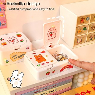 < Arichbluehb > Hộp sắp xếp bàn hoạt hình Nút Hộp đựng mỹ phẩm có nắp Hộp đựng đồ trang sức Hộp đựng mỹ phẩm đang được bán