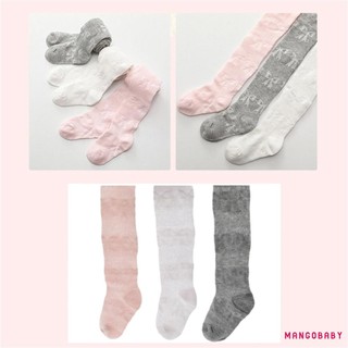 Mgg-toddler Bé Gái Quần Nơ In Lưới Vớ Quần Legging Chân Co Giãn