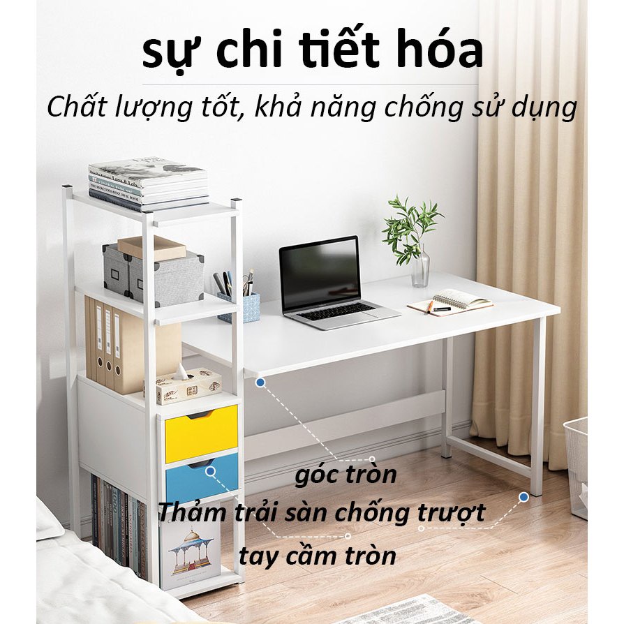 SUNNY Bàn làm việc khung bàn học mặt bàn gỗ MDF phủ melamine chống ẩm tốt chân sắt hộp lớn 25x50mm
