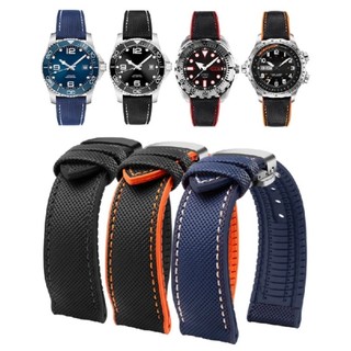 19 / 20 / 21 / 22 / 23 / 24mm Dây đeo đồng hồ đa năng thay thế dây đeo đồng hồ đáy cao su Nylon cho Longines cho nam Seiko Dây đeo cổ tay chống nước mềm mại