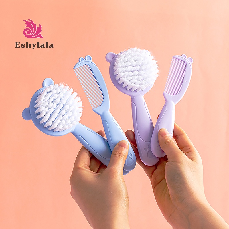 2 Chiếc Lược Chải Tóc Cho Bé Di Động Sơ Sinh Tập Đi Nylon Mềm Lược Massage Bộ Đồ Dùng Chăm Sóc Tóc Cho Bé [MỚI]