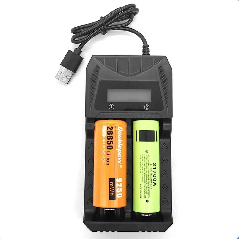 Bộ sạc pin Lithium USB 18650 LCD 1/2 khe, đế sạc nhanh đa năng