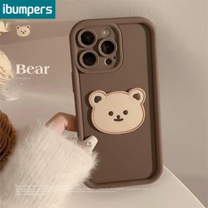 ibumpers Ốp Điện Thoại Iphone Cute Gấu Gâu 3D Ốp Lưng Dày Dặn Silicon Mềm Chống Bẩn Chống Sốc Cho iphone15 14 13 pro max 12 11 xs xr 7 8plus