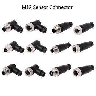 Đầu nối cảm biến HOMELYHUB M12, Ổ cắm nam nữ 4 5 8 Pin M12 Phích cắm hàng không, Góc thích ứng nguồn M12 Đầu nối cáp cảm biến Vít Khớp nối ren