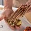 Dụng Cụ Nướng Bánh DWEL, Cân Pha Chế Tay Cầm Bằng Gỗ Cốc Đo Thìa, Phụ Kiện Nhà Bếp Bằng Thép Không Gỉ Vàng Thìa Đo Cà Phê