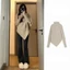 SUXI Áo Sweater Tay Dài Cổ Cao Phong Cách Hàn Quốc Dành Cho Nữ