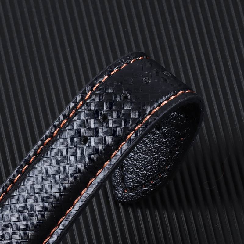 Dây Đeo Đồng Hồ Bằng Da Họa Tiết Sợi Carbon 20mm 22mm Tháo Gỡ Nhanh Cho Nam Và Nữ