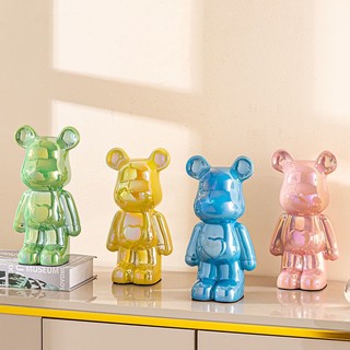 Tượng Gấu Bearbrick decor Bunnies bằng sứ cao 28cm decor nhà văn phòng quà tặng sinh nhật độc đáo