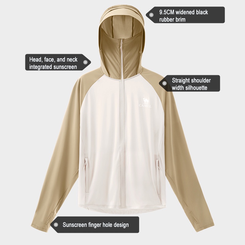 Ảnh CAMEL CROWN Chống Tia Cực Tím Ánh Sáng Ban Đầu Sợi Chống Nắng Quần Áo Màu Va Chạm Áo Khoác Nam Nữ Cặp Đôi 3