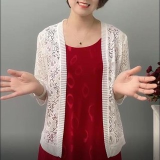 蕾丝大码女短款披肩装 镂空百搭小坎肩 配裙子外搭上衣薄外套Ren Size Lớn Nữ Khăn Choàng Ngắn Đầm Rỗng Phù Hợp Với Tất Cả Trận Đấu Nhỏ Có Váy Áo Khoác Ngoài Mỏng 0211