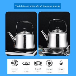 Ấm Đun Nước 3L Inox Hilogi Dùng Được Bếp Từ ,Các Loại Bếp , Có Reo Khi Sôi quai xách chắc chắn