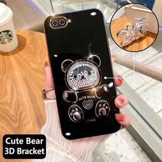 ốp lưng oppo a3s a12e a1k Ốp Điện Thoại tpu Dẻo Mạ Màu 3D In Hình Gấu Nhỏ Đáng Yêu Có Giá Đỡ Cho oppo a3s a12e a1k
