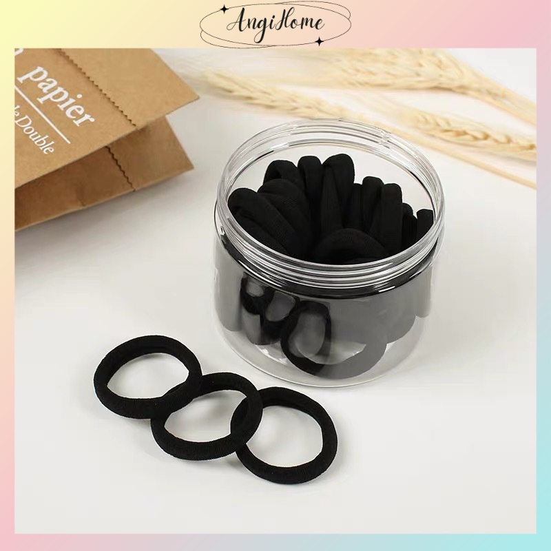 Thun cột tóc nữ Hàn Quốc dễ thương - Phụ kiện buộc tóc đẹp nhiều màu xanh, đỏ, tím, vàng, trắng, đen ANGI HOME