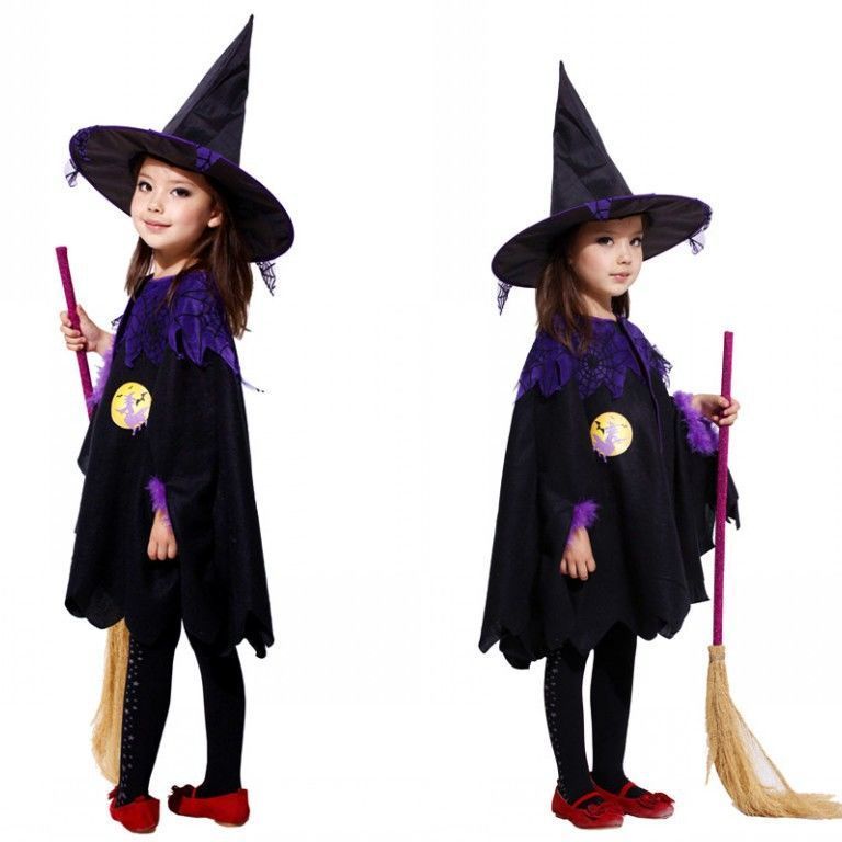 Đầm Hóa Trang halloween Nhân Vật Phù Thủy Dễ Thương Cho Bé