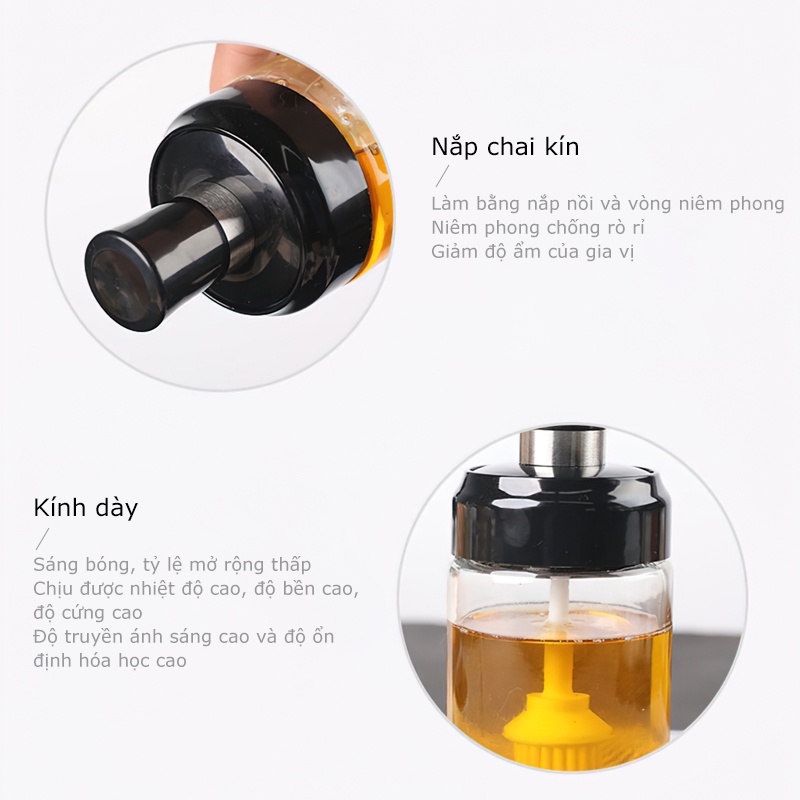 Lọ gia vị thìa,Lọ đựng gia vị thủy tinh,Hũ đựng gia vị có thìa thông minh- Hàng Cao Cấp, Chống Ẩm