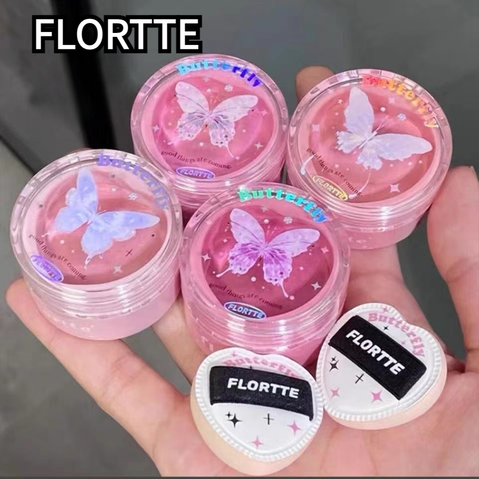 Flortte Phấn Má Hồng Trang Điểm Bắt Sáng Màu nude Tự Nhiên