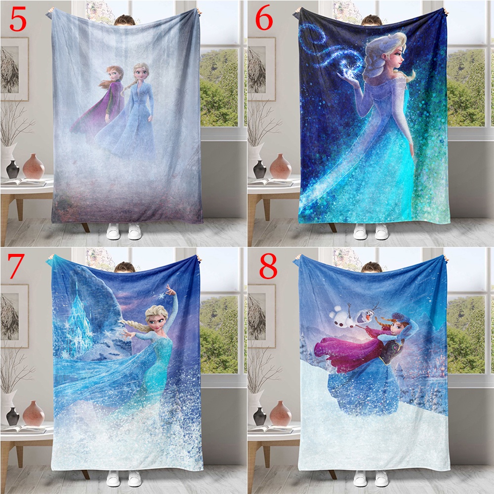 Chăn flannel Điều Hòa Không Khí In Hình anna & elsa Một Mặt Làm Quà Tặng Tốt Nhất Cho Người Lớn Tuổi