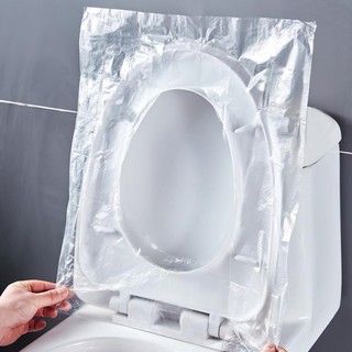 [Bịch 50 cái] Miếng lót bồn cầu dùng một lần, giấy lót toilet công cộng tự hủy - SUNND