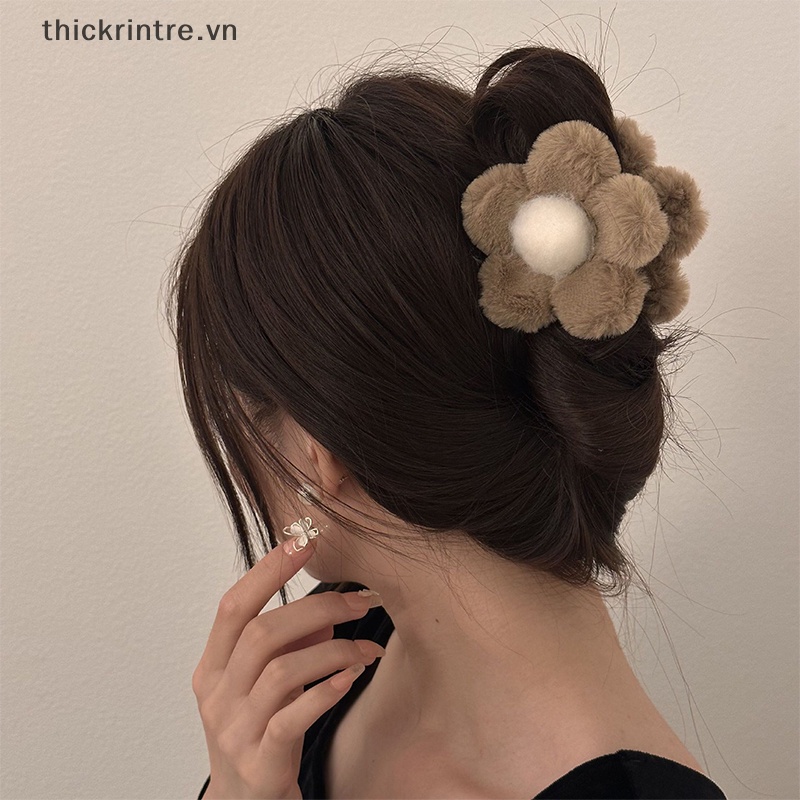 THI Sang Trọng Hoa Vuốt Tóc Kẹp Lớn Đơn Giản Barrettes Cua Kẹp Tóc Hairgrips Thu Đông Phụ Kiện Tóc VN