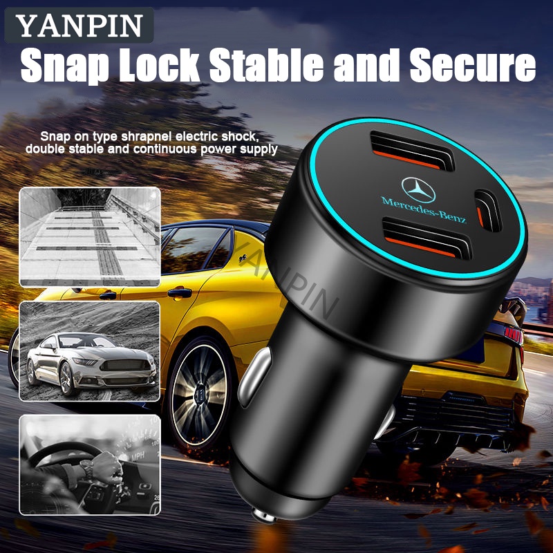 Sạc Xe Hơi Mercedes Benz 120W Sạc Siêu Nhanh W210 W124 W203 W204 C200 W140 W176 W205 W123 W220 W211 W212 GLA GLB AMG