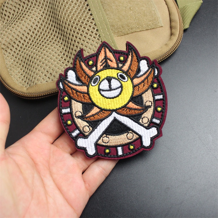 Anime One Piece Huy Hiệu Hoạt Hình Series Thêu Huy Hiệu Velcro Luffy Miếng Dán Ba Lô Miếng Dán Huy Hiệu