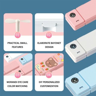 Hộp Bút Chì MODOMINO, Có La Bàn Có Quạt / Bút Chì Đèn Để Bàn, Hộp Đựng Văn Phòng Phẩm Bằng Nhựa Hai Lớp Dung Tích Lớn Cho Bé Trai / Bé Gái