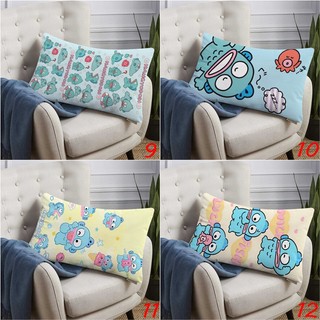Vỏ gối hình chữ nhật Sanrio Hangyodon Vỏ gối bằng vải Polyester in một mặt Trang trí ghế Sofa tại nhà (Không có lõi)
