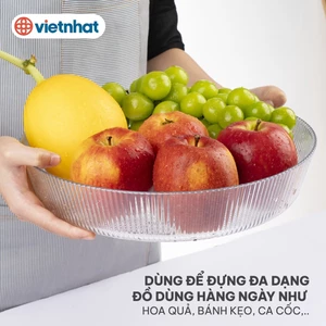 Đĩa Nhựa Đựng Hoa Quả Trái Cây Bánh Kẹo Sang Trọng Phòng Khách khay tròn tăm 5630 aladanh-net-vn